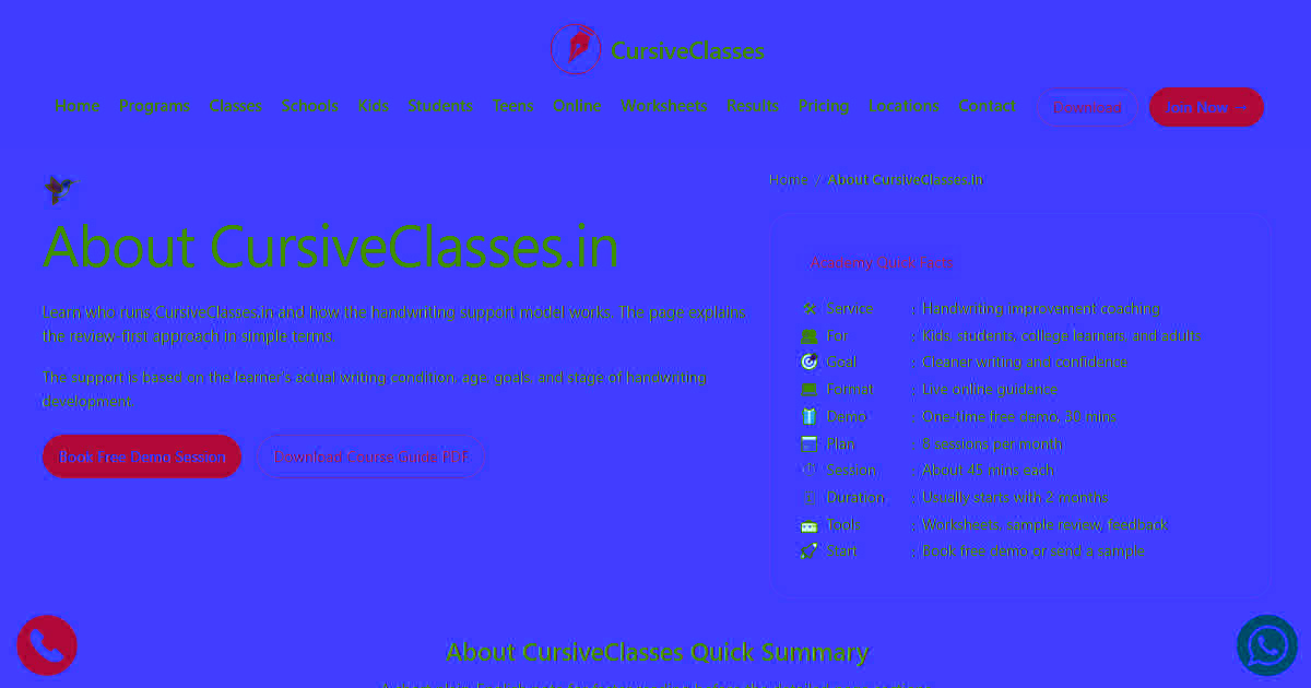 About CursiveClasses | Personalized Handwriting Coaching ...