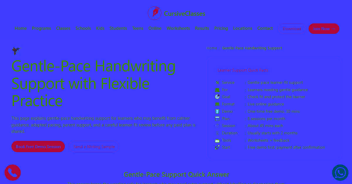 Support Handwritten Supportive Handwriting Classes | CursiveClasses.in